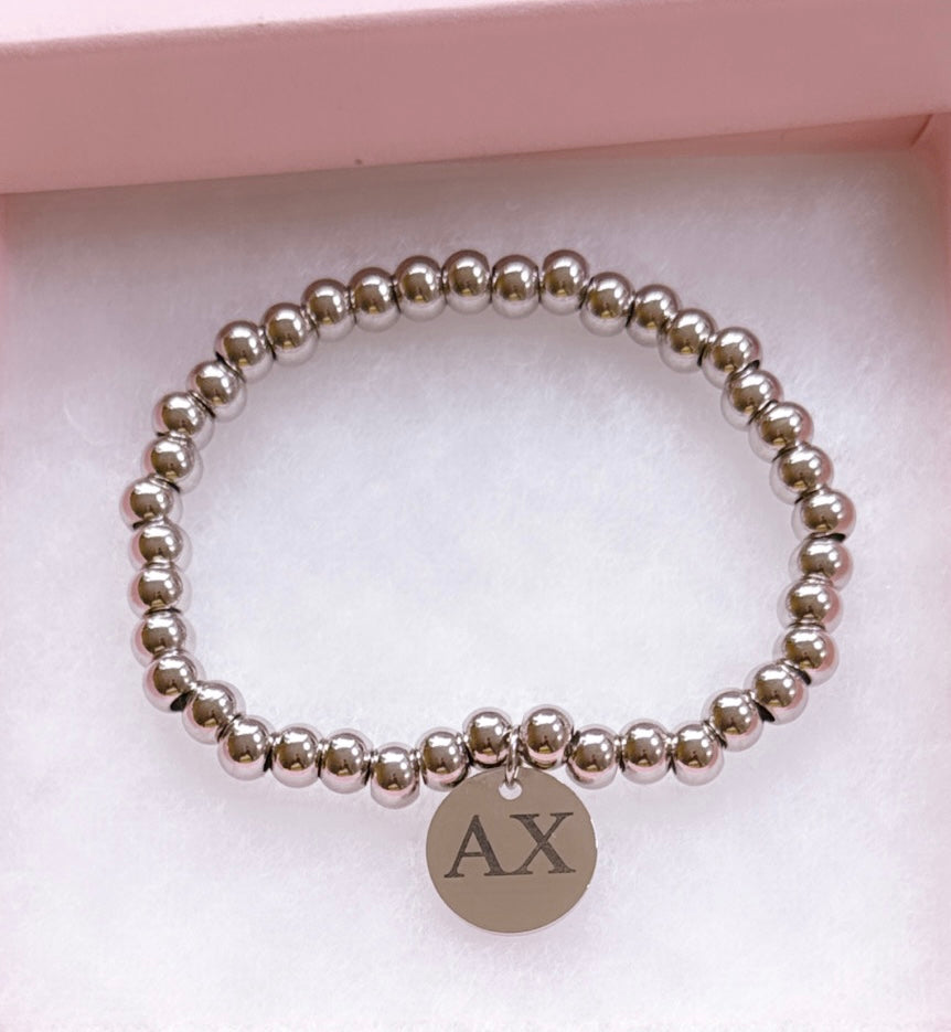 Personalized Charm Beaded Bracelet