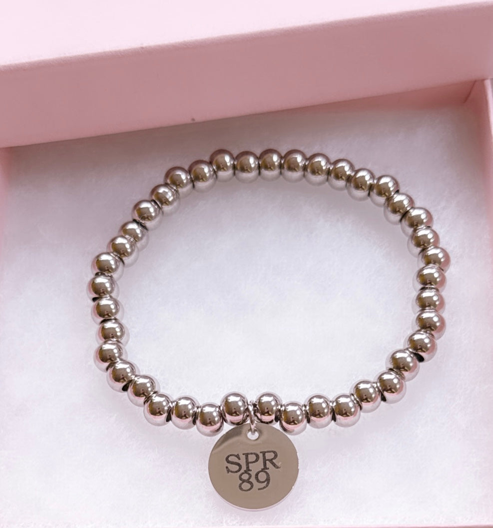 Personalized Charm Beaded Bracelet