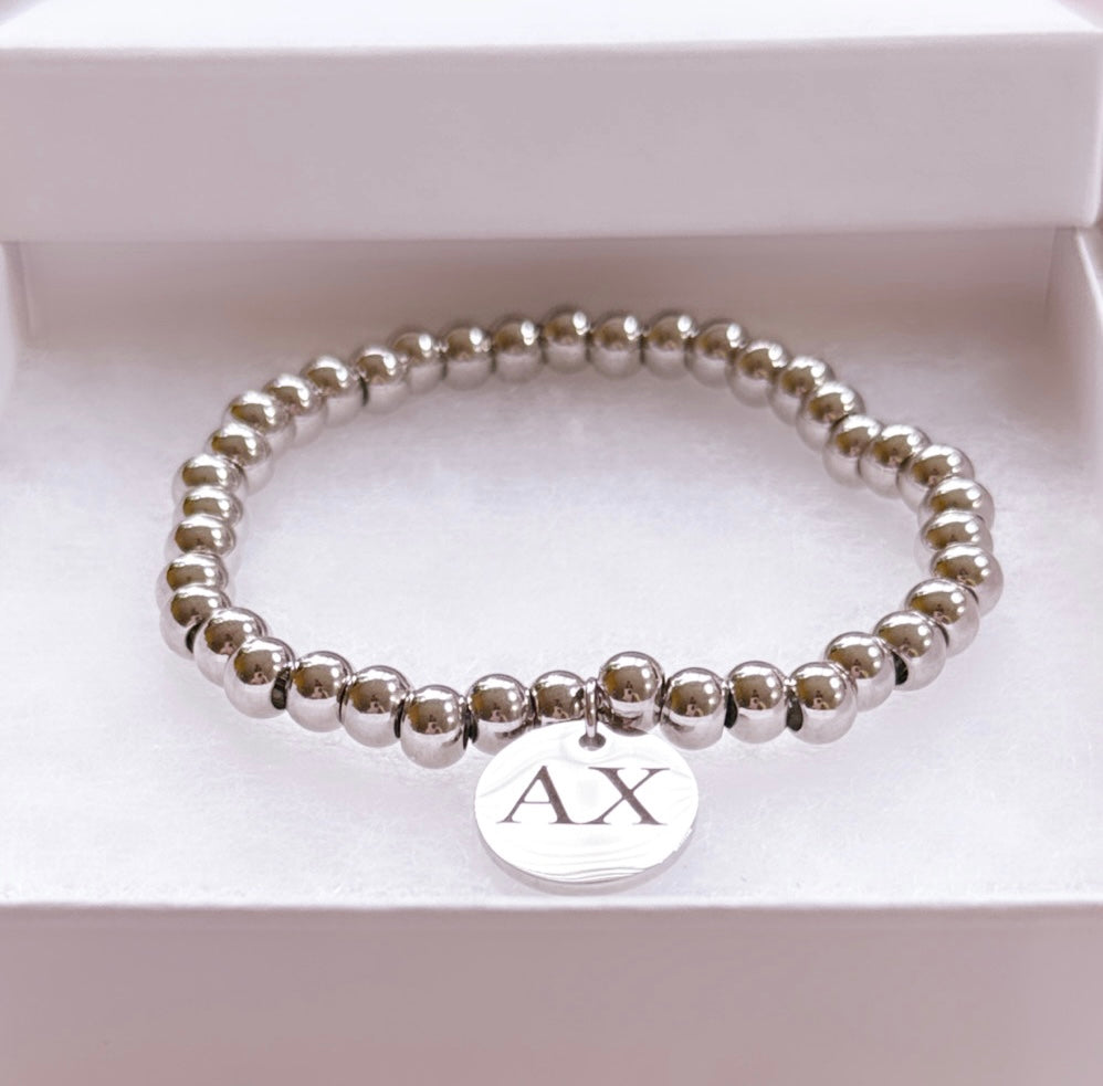 Personalized Charm Beaded Bracelet