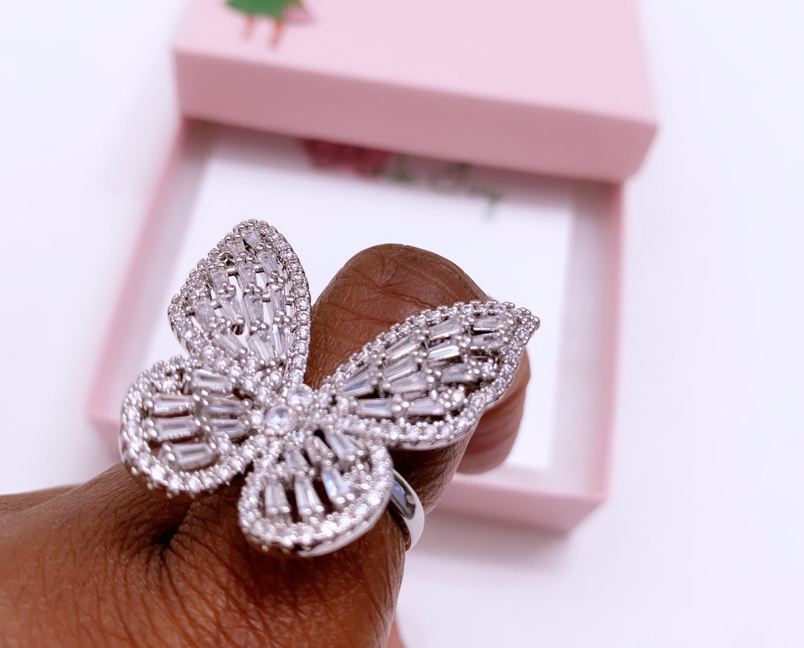 adjustable butterfly ring