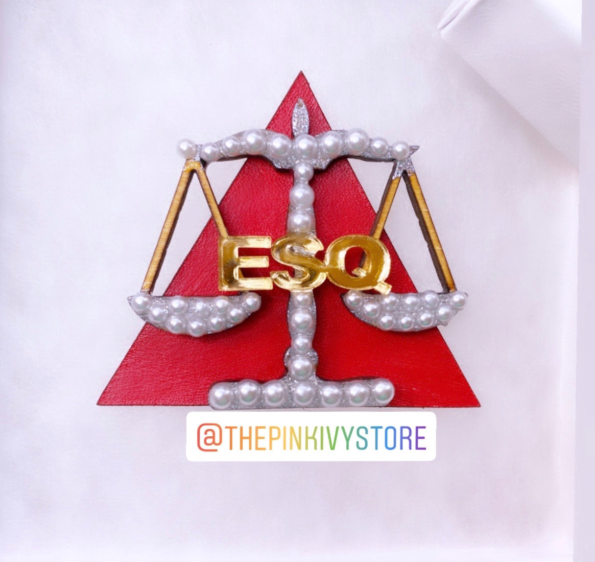 Delta Sigma Theta pearl ESQ Attorney brooch for lawyers