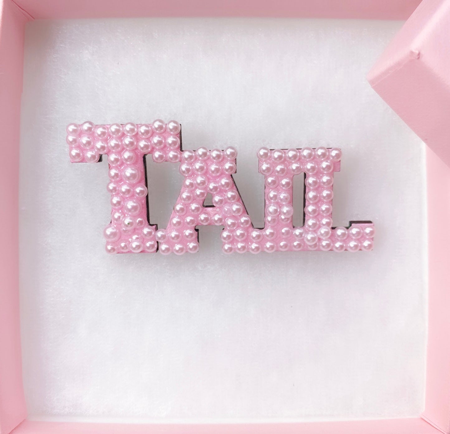 For the Tails - beautiful pink AKA brooch decorated with pearls.