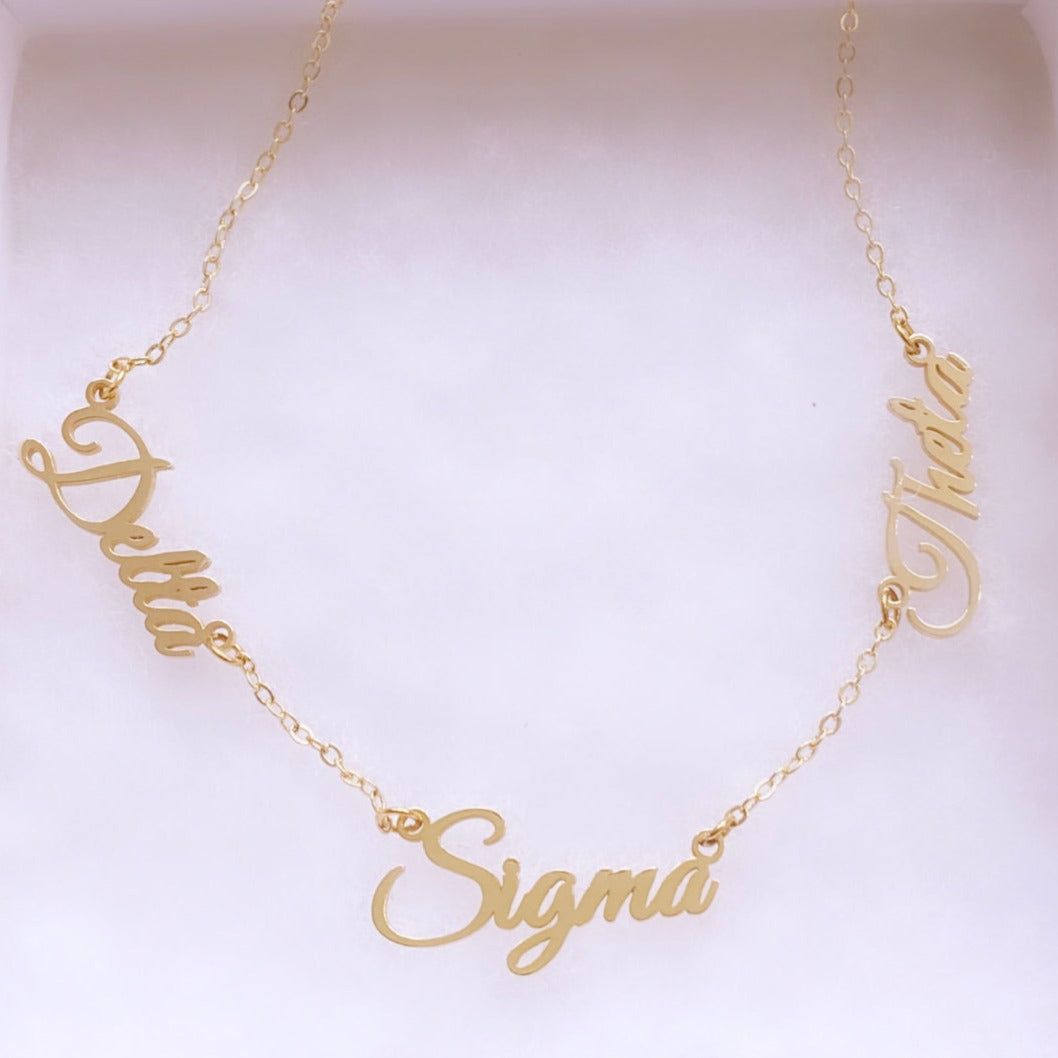 Delta Sigma Theta Sorority Name Necklace