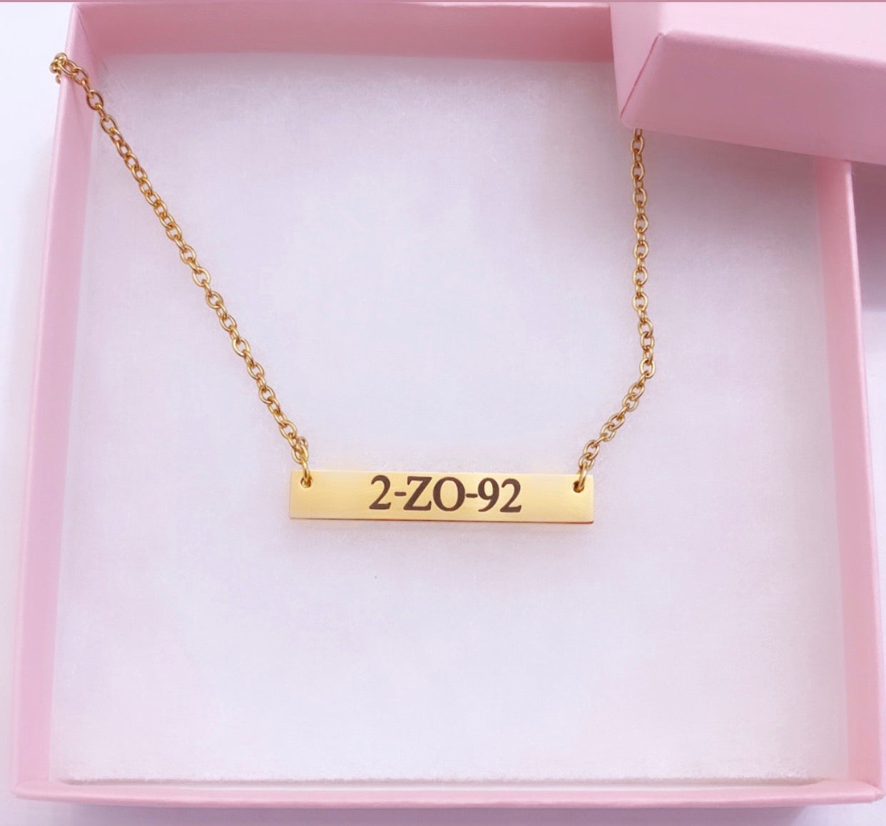 Alpha Kappa Alpha Sorority Initiation Nameplate Necklace available in gold, rose gold and silver