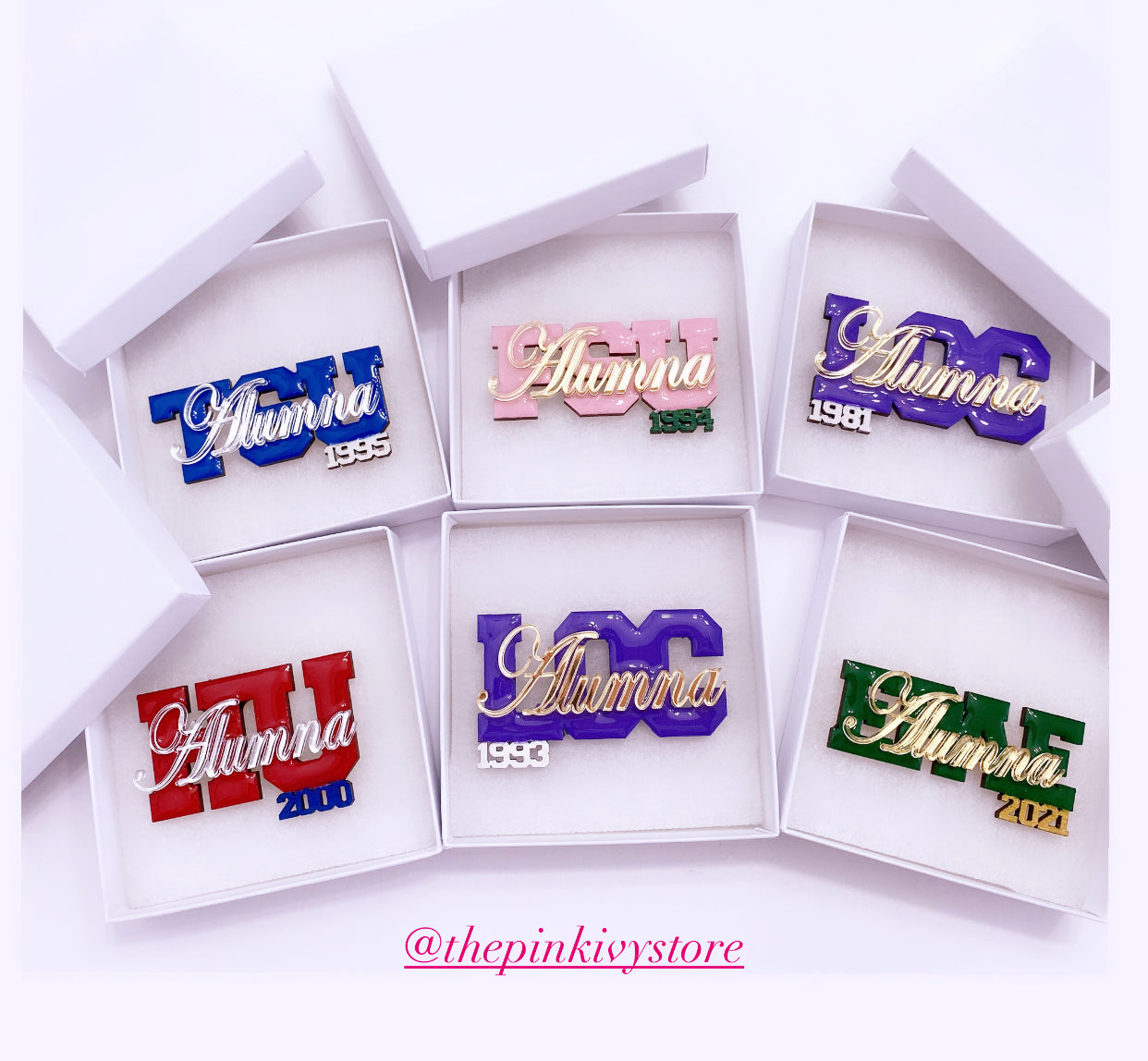 Personalized college brooch pins 