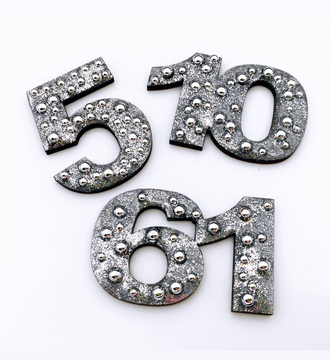 Silver Number Brooch